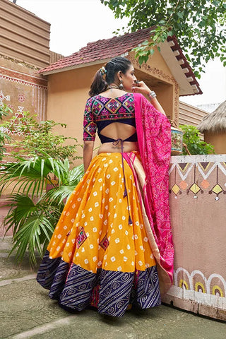 Beautiful Print with Yellow Chaniya Choli for Navratri Clothsvilla