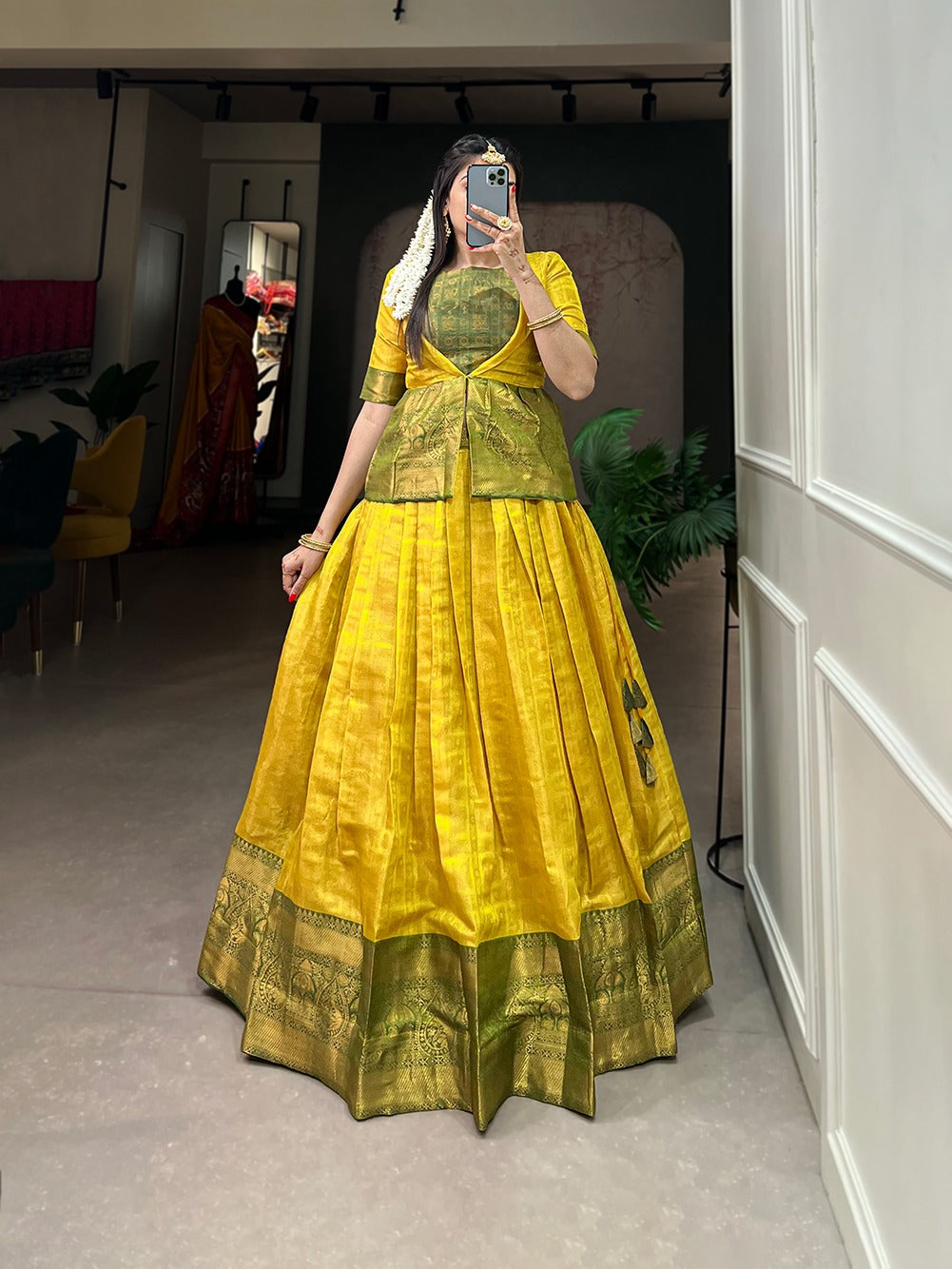 Yellow Color Regal Kanjivaram Co-ord Set: Elegance Redefined for Modern Queens ClothsVilla