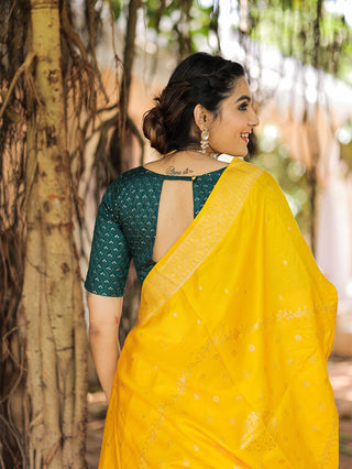 Yellow Color Weaving work Jacquard Lehenga Choli Clothsvilla