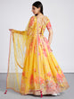 Load image into Gallery viewer, Yellow colour Organza Floral design digital print Semi-Stitched Lehenga choli &amp; Dupatta Clothsvilla