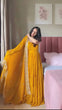 Load image into Gallery viewer, Yellow Designer Faux Georgette Anarkali Suit with Full Flair &amp; Lace Border Dupatta –Stitched ClothsVilla