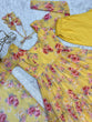 Load image into Gallery viewer, Yellow Designer Floral Print Anarkali Set with Dupatta &amp; Pant Ready-to-Wear Festive &amp; Wedding Outfit