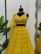 Load image into Gallery viewer, Yellow Designer Fox Georgette Semi-Stitched Lehengha Set with 9mm Sequin &amp; Thread Embroidery ClothsVilla
