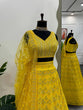 Load image into Gallery viewer, Yellow Designer Fox Georgette Semi-Stitched Lehengha Set with 9mm Sequin &amp; Thread Embroidery ClothsVilla