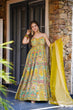 Load image into Gallery viewer, Yellow Designer Pure Jimmy Organza Silk Anarkali Gown with Georgette Dupatta ClothsVilla