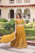 Load image into Gallery viewer, Yellow Designer Vichitra Silk Sequins &amp; Zari Embroidered Lehenga Choli Set with Matching Dupatta – Fully Stitched Festive &amp; Wedding Wear Ensemble ClothsVilla