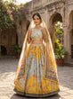 Load image into Gallery viewer, Yellow Digital Print Silk Lehenga Set ClothsVilla