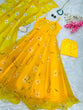 Load image into Gallery viewer, Yellow Digital Printed Georgette Silk Anarkali Suit Set with Butter Silk Pant &amp; Kodi Lace Dupatta ClothsVilla