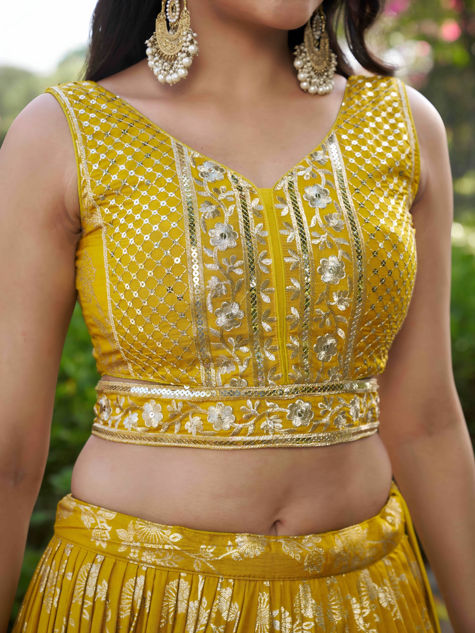 Yellow Dola Silk Jacquard Embroidered Lehenga Choli Clothsvilla