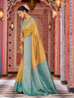 Load image into Gallery viewer, Yellow Elegant Banarasi Tissue Silk Saree with Zari Woven Design ClothsVilla
