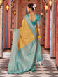Load image into Gallery viewer, Yellow Elegant Banarasi Tissue Silk Saree with Zari Woven Design ClothsVilla