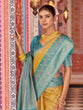 Load image into Gallery viewer, Yellow Elegant Banarasi Tissue Silk Saree with Zari Woven Design ClothsVilla