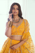 Load image into Gallery viewer, Yellow Elegant Butterfly Net Lehenga with Tone-to-Tone Embroidery