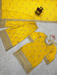 Load image into Gallery viewer, Yellow Elegant Chinon Silk Ensemble – Top, Plazo &amp; Dupatta ClothsVilla