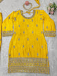 Load image into Gallery viewer, Yellow Elegant Chinon Silk Ensemble – Top, Plazo &amp; Dupatta ClothsVilla