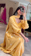 Load image into Gallery viewer, Yellow Elegant Designer Party Wear Gown Set with Palazzo &amp; Dupatta Clothsvilla