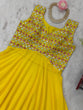 Load image into Gallery viewer, Yellow Elegant Faux Georgette Embroidered Three-Piece Set