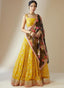 Yellow Elegant Georgette Semi-Stitched Lehenga with Zari & Sequins Embroidery, Organza Printed Dupatta, and Unstitched Blouse ClothsVilla