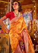 Load image into Gallery viewer, Yellow Elegant Handloom Banarasi Silk Blend Saree with Woven Work &amp; Blouse Piece ClothsVilla