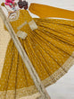 Load image into Gallery viewer, Yellow Elegant Heavy Chinon Silk Embroidered Gown Set with Tassel Sleeves, Bottom &amp; Butterfly Net Dupatta ClothsVilla