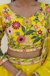 Load image into Gallery viewer, Yellow Elegant Organza Embroidered Lehenga Set with Sequins Work &amp; Dupatta ClothsVilla