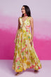 Load image into Gallery viewer, Yellow Elegant Printed Organza Gown with Handwork Detailing Ready To Wear ClothsVilla