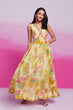 Load image into Gallery viewer, Yellow Elegant Printed Organza Gown with Handwork Detailing Ready To Wear ClothsVilla