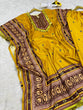 Load image into Gallery viewer, Yellow Elegant Viscose Velvet Kaftan with Plazo – Digital Print &amp; Lace Border ClothsVilla