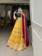 Load image into Gallery viewer, Yellow Embroidered Georgette Lehenga - Celebrate Tradition in Modern Elegance ClothsVilla