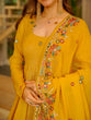 Load image into Gallery viewer, Yellow Embroidered Gown Sharara Set ClothsVilla