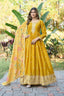 Yellow Embroidered Gown With Dupatta ClothsVilla