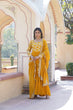Load image into Gallery viewer, Faux Blooming Yellow Embroidered Gown with Viscose Jacquard &amp; Dupatta ClothsVilla