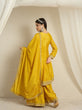 Load image into Gallery viewer, Yellow Embroidered Kurta Palazzo Set ClothsVilla