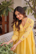 Load image into Gallery viewer, Yellow Embroidered Kurti Pant Set ClothsVilla