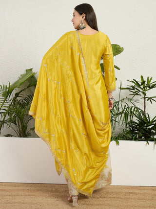 Yellow Embroidered Palazzo Set Clothsvilla