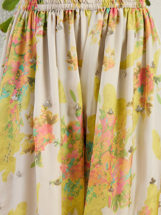 Yellow Embroidered Palazzo Set Clothsvilla