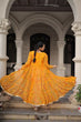 Load image into Gallery viewer, Yellow Faux Georgette Bandhani Shrug with Kutchi Patchwork ClothsVilla