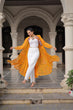 Load image into Gallery viewer, Yellow Faux Georgette Bandhani Shrug with Kutchi Patchwork ClothsVilla