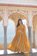 Load image into Gallery viewer, Shimmering Yellow Faux Georgette Lehenga Choli with Sequins &amp; Thread Work ClothsVilla