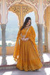 Load image into Gallery viewer, Shimmering Yellow Faux Georgette Lehenga Choli with Sequins &amp; Thread Work ClothsVilla