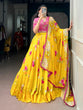 Load image into Gallery viewer, Yellow Floral Georgette Lehenga Choli ClothsVilla