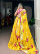 Load image into Gallery viewer, Yellow Floral Georgette Lehenga Choli ClothsVilla