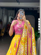 Load image into Gallery viewer, Yellow Floral Georgette Lehenga Choli ClothsVilla