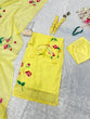 Load image into Gallery viewer, Yellow Floral Handpainted Straight Cut Suit - Elegance with a Modern Touch ClothsVilla