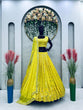 Load image into Gallery viewer, Yellow Fox Georgette Embroidered Lehenga Set with 9mm Sequins Semi-Stitched Elegance for Festive Glamour Clothsvilla