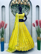 Load image into Gallery viewer, Yellow Fox Georgette Embroidered Lehenga Set with 9mm Sequins Semi-Stitched Elegance for Festive Glamour Clothsvilla