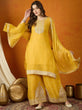 Load image into Gallery viewer, Yellow Georgette Embroidered Kurta Palazzo Set with Dupatta ClothsVilla