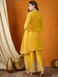 Load image into Gallery viewer, Yellow Georgette Embroidered Kurta Palazzo Set with Dupatta ClothsVilla