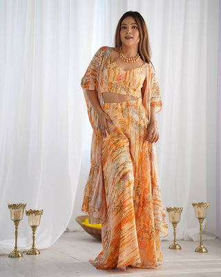 Yellow Georgette Shrug Palazzo Set ClothsVilla