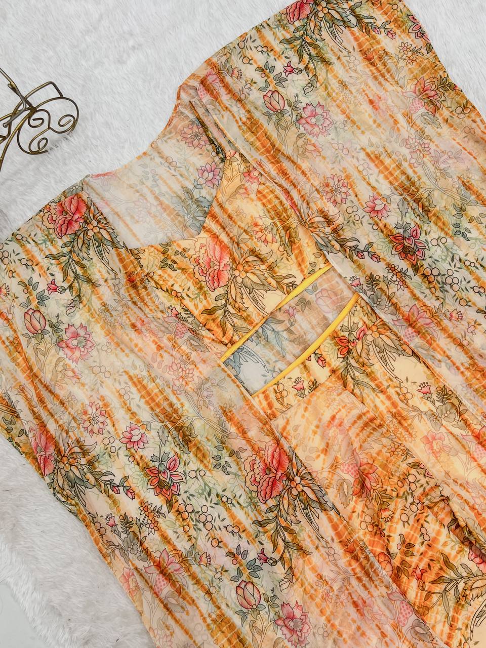 Yellow Georgette Shrug Palazzo Set ClothsVilla